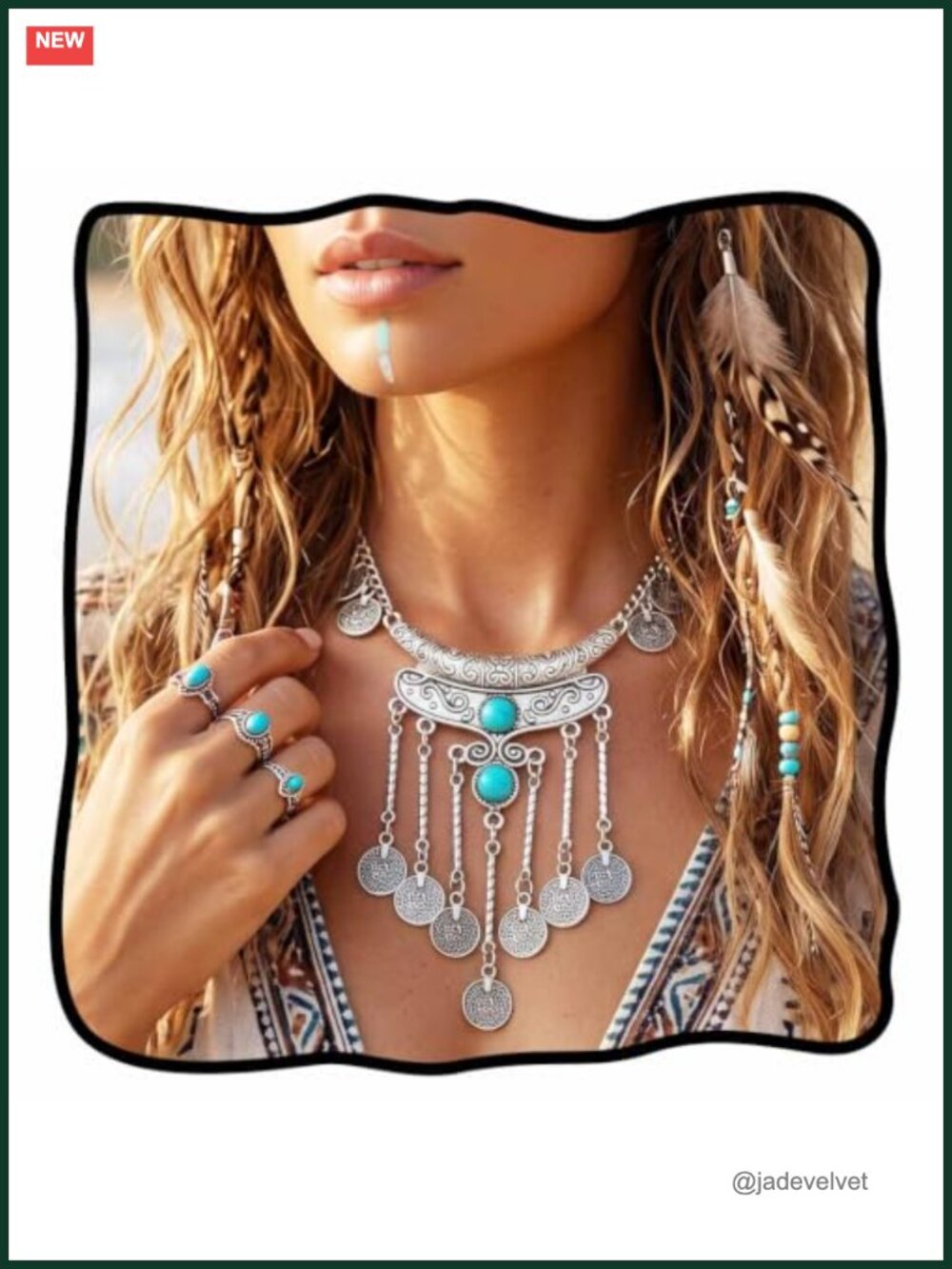 Silver Boho Coin Tassel Necklace Adjustable Chain Costume Jewelry for Women